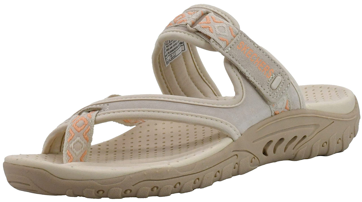 Skechers Women's Reggae Trailway Flip Flop, Dark Natural, 6.5 M US
