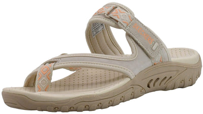 Skechers Women's Reggae Trailway Flip Flop, Dark Natural, 6.5 M US