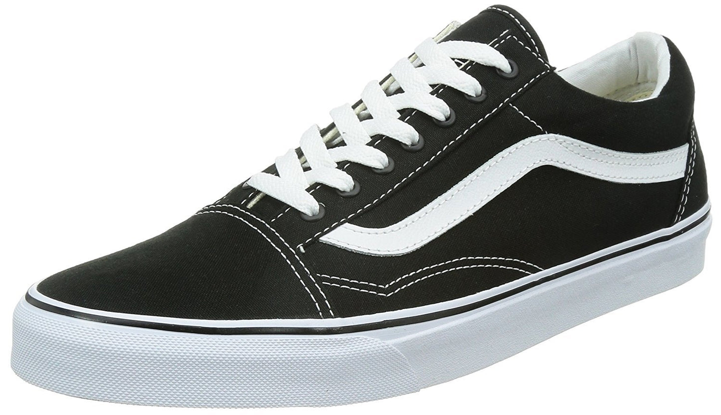 Vans Adult Unisex Old Skool Shoes, Size 7/8.5, Color (1WX) (Canvas) Black/True White