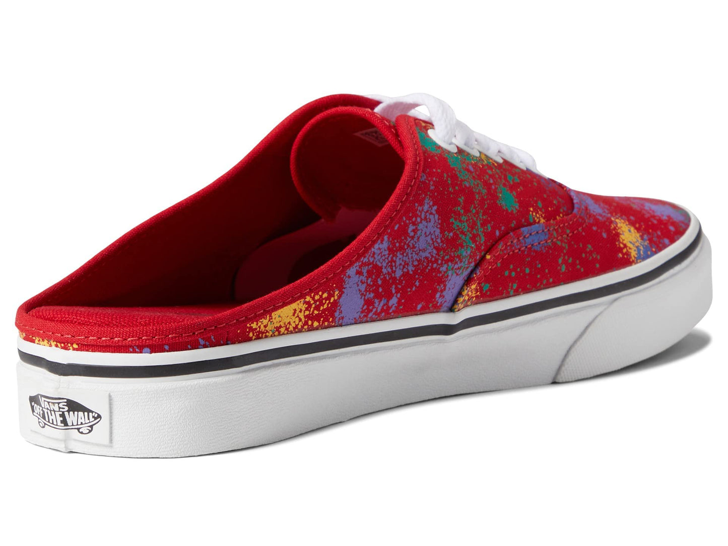 Vans Authentic Mule (Overspray) Racing Red/True White Men's 7, Women's 8.5 Medium