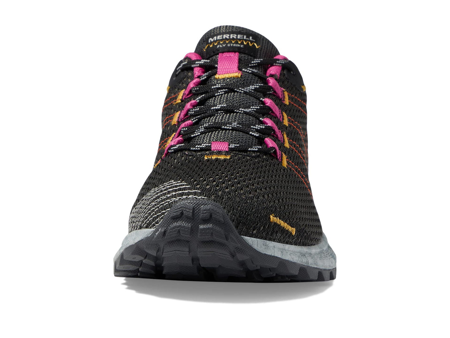 Merrell Fly Strike Running Shoes for Men – Mesh Upper – EVA Footbed Lace-up Closure – Rubber Outsole Black/Fuchsia 6.5 M
