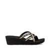Teva Women's W Mush Mandalyn Wedge Ola 2 Flip-Flop, agave black/metallic, 8 M US