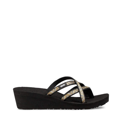 Teva Women's W Mush Mandalyn Wedge Ola 2 Flip-Flop, agave black/metallic, 8 M US