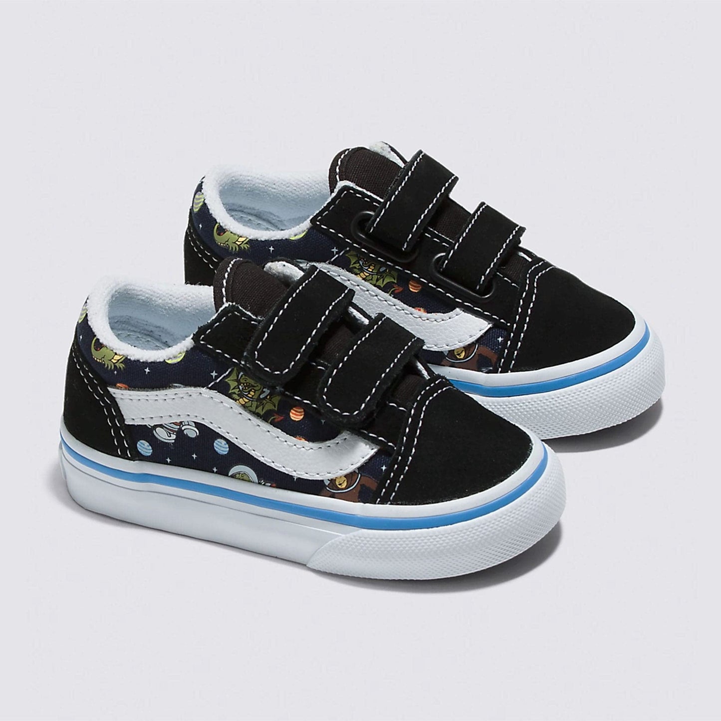 Vans Toddler Old Skool V (Y61) Glow Cosmic Zoo Black/Blue Size 8
