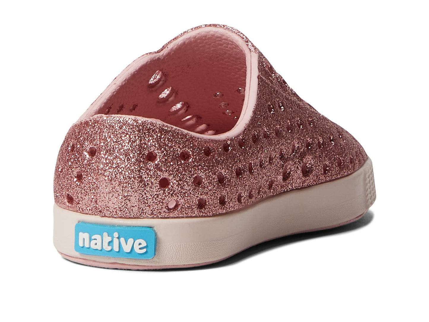 Native Shoes Girl's Jefferson Bling Glitter (Little Kid) Rose Pink Bling/Dust Pink 12 Little Kid M