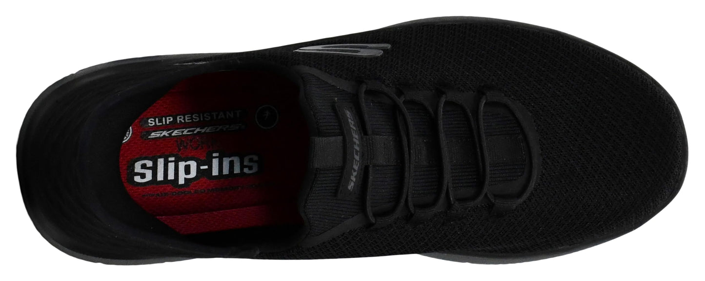 Skechers Men's Summits Colsin Sr Hands Free Slip-Ins Work Shoe, Black/Charcoal, 12 M US