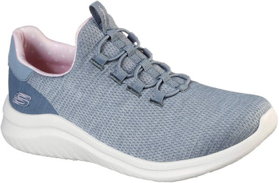 Skechers Women's Ultra Flex 2.0 - Delightful Spot Sneaker, Gray/Pink, 7.5