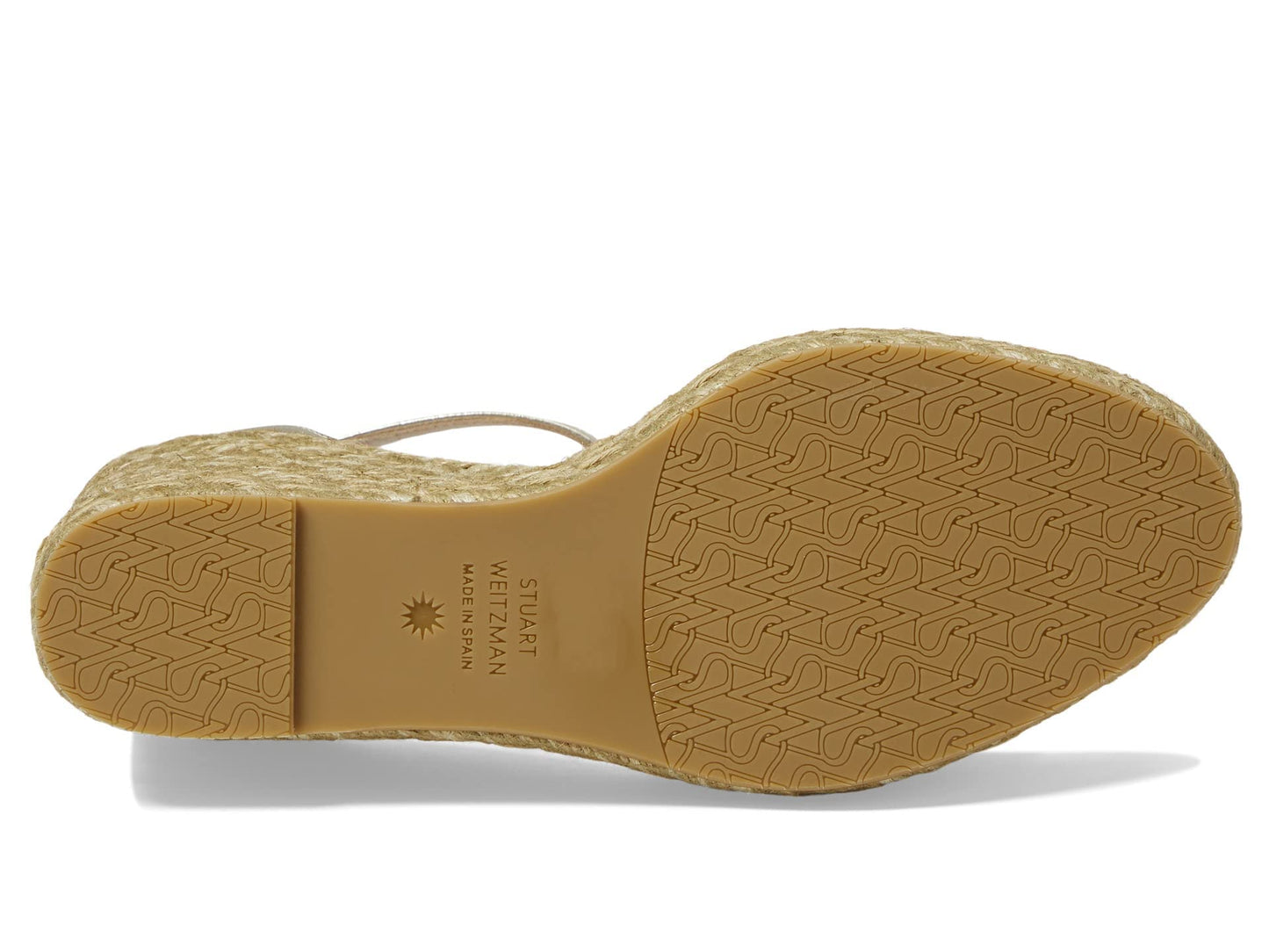 Stuart Weitzman Nudistcurve Espadrille Wedge Platino 1 6.5 B
