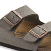 Birkenstock Unisex Arizona Birko-Flor Nubuck Leather Wide Mules, Grey Stone, 10