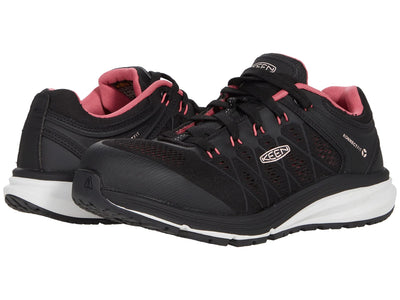 KEEN Utility Women's Vista Energy Low Height Sneakers Composite Toe Industrial Work Shoes, Tea Rose/Black, 9.5