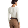 Lauren Ralph Lauren Womens Ruched V -Neck Wrap Top Ivory M