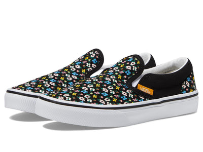 Vans Women's Kid Classic Slip-On (Little Kid), Ditsy Floral Black/Multi, 10.5 Medium