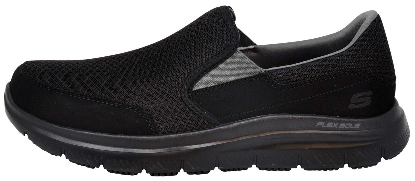 Skechers Men's Skechers Men's Flex Advantage Slip Resistant Sr Mcallen Slip on Work Shoe, Black/Charcoal, 8