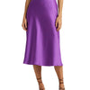 Lauren Ralph Lauren Womens Satin Charmeuse Midi Skirt Purple Jasper 4