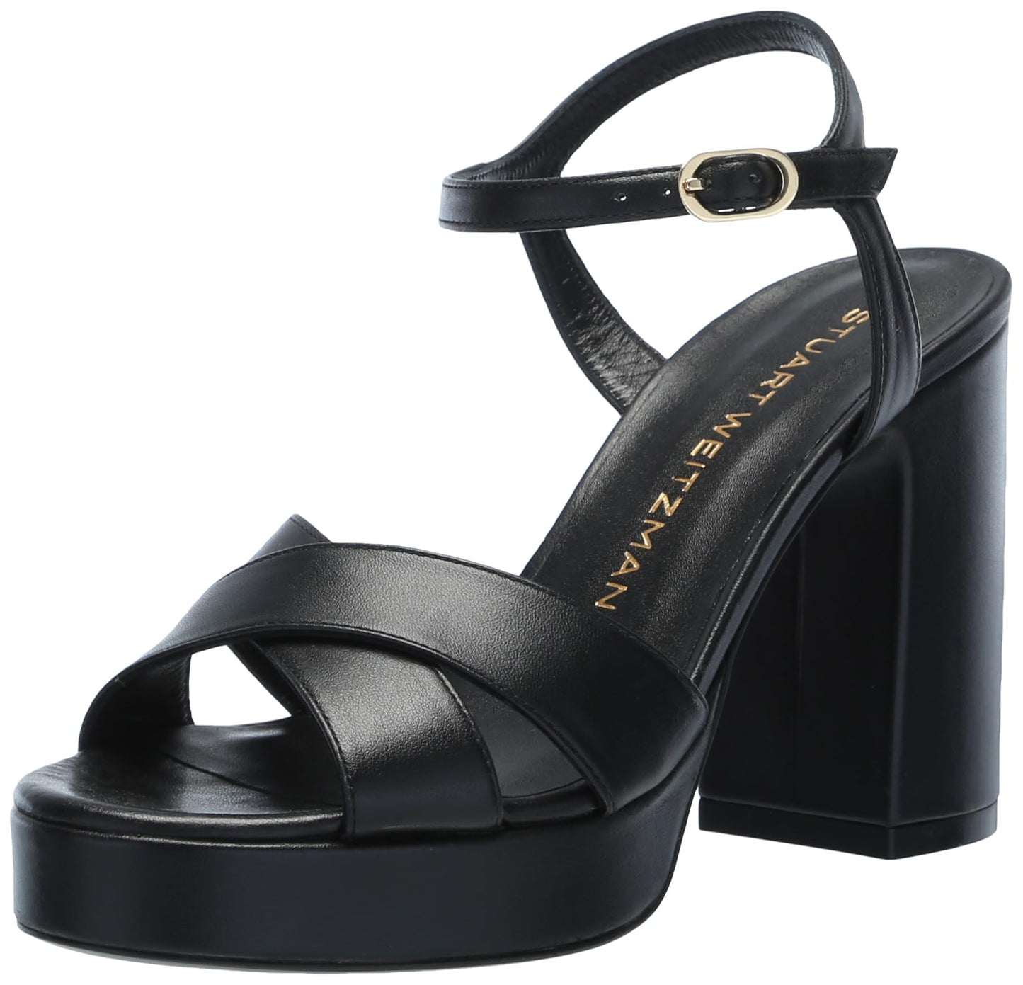 Stuart Weitzman, Women, Dayna Platform Sandal, Black, 9, Medium