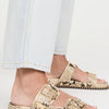 SCHUTZ Women's Naomi Sporty Slides, Snake Plain/Natural, 6.5 Medium US