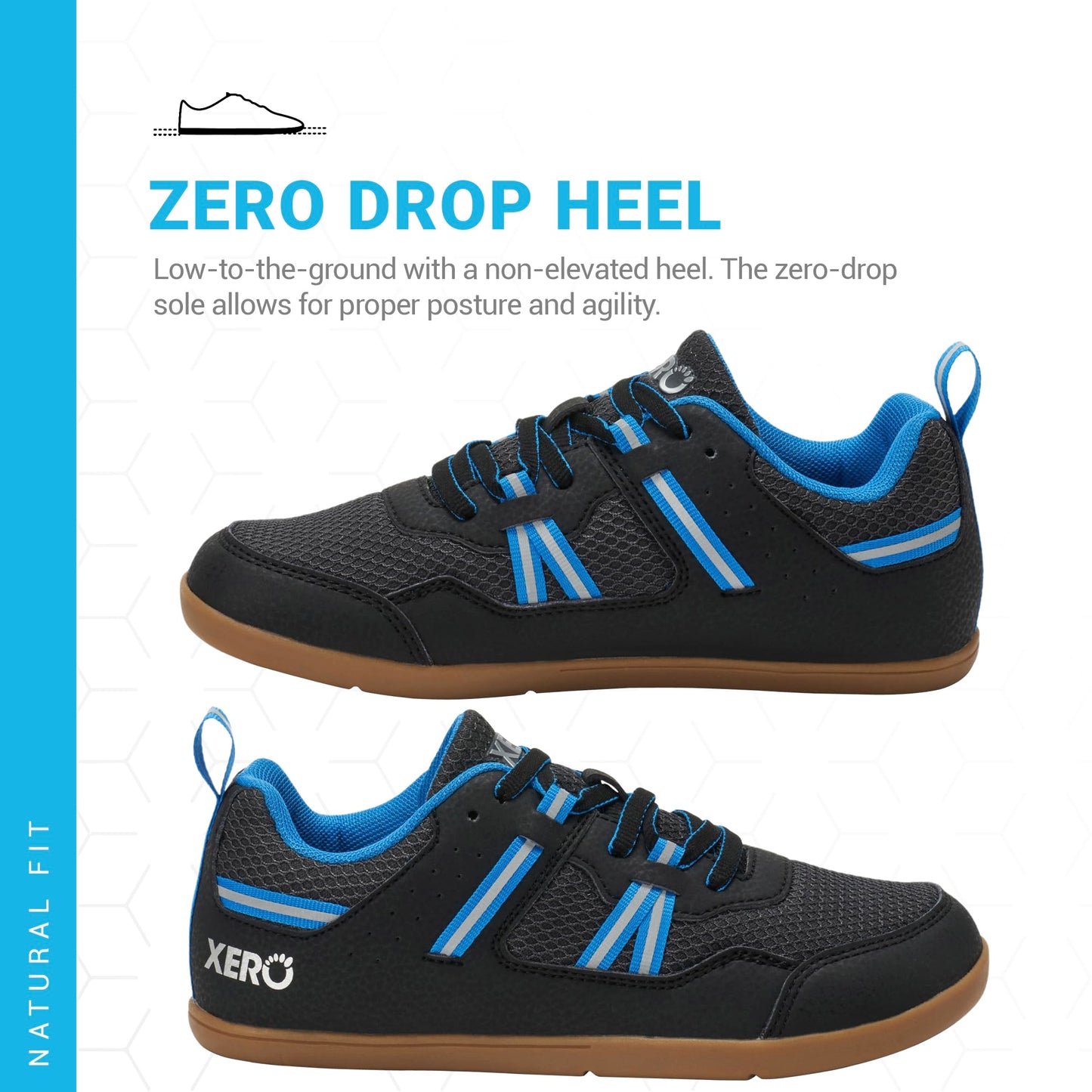 Xero Shoes Prio Youth | Black/Blue, Size 1