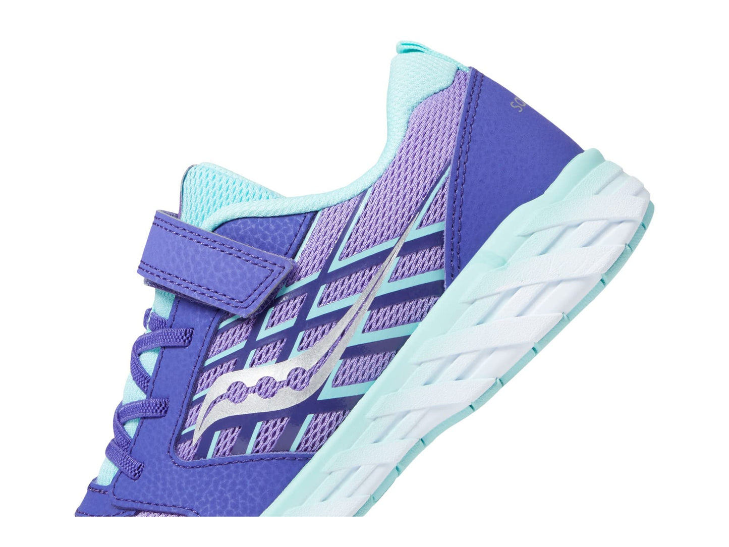 Saucony Wind Alternative Closure 2.0 Running Shoe, Purple/Turq, 4 US Unisex Big Kid