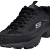 Skechers Men's Stamina-Nuovo lace up Sneaker,Black/Black, 11.5