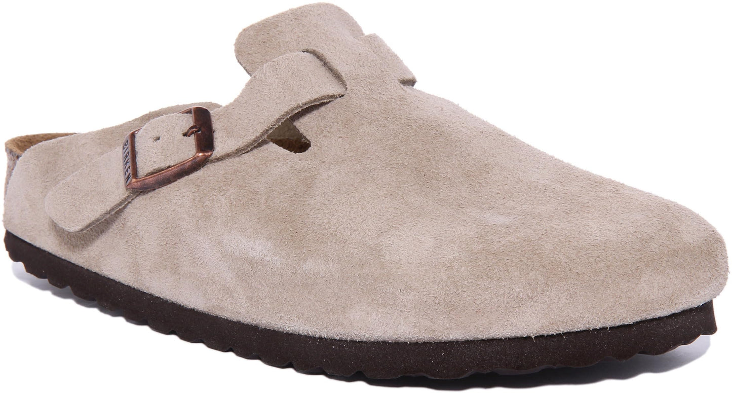 Taupe Suede Boston Clog by Birkenstock