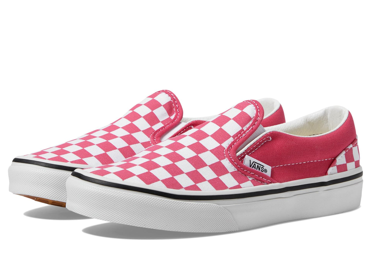 Vans Women's Kid Classic Slip-On (Little Kid), Color Theory Checkerboard Honeysuckle, 1 Medium