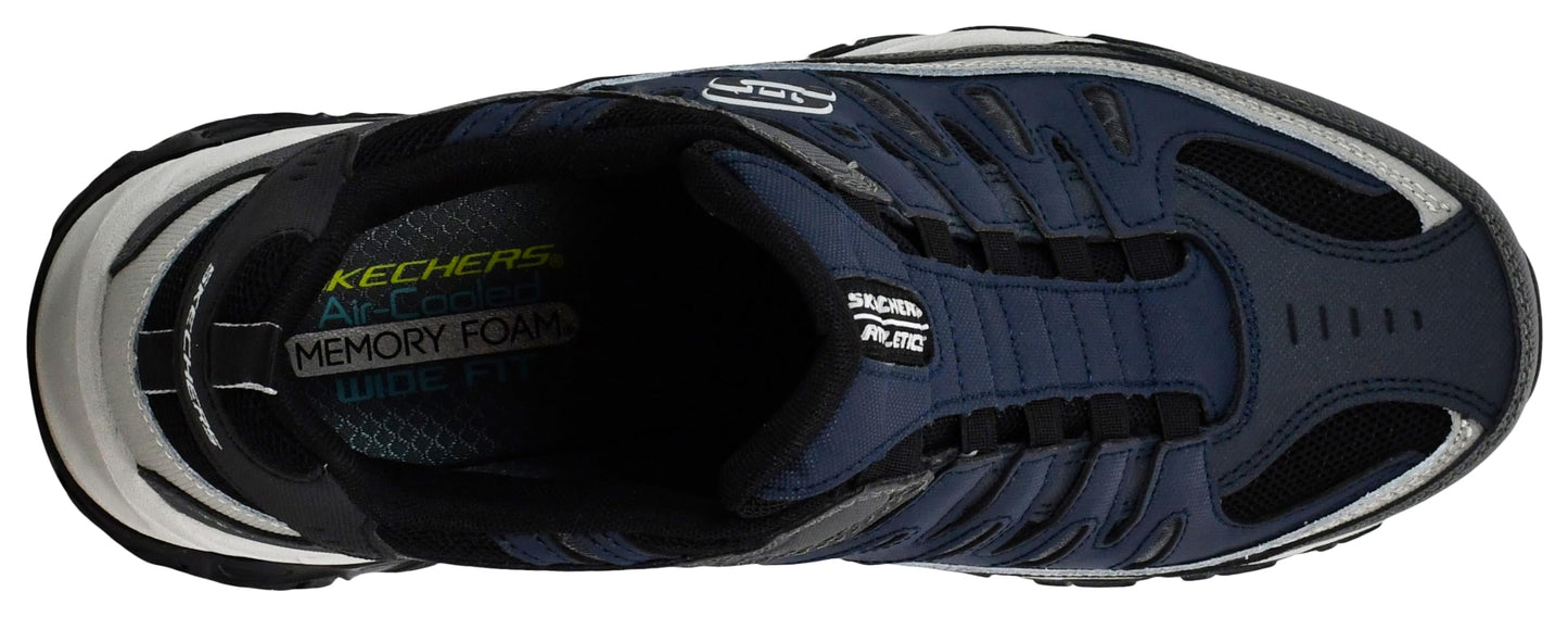 Skechers Men's Afterburn Wonted Memory Fit Slip-On Trainer, Navy/Grey, 14 W US