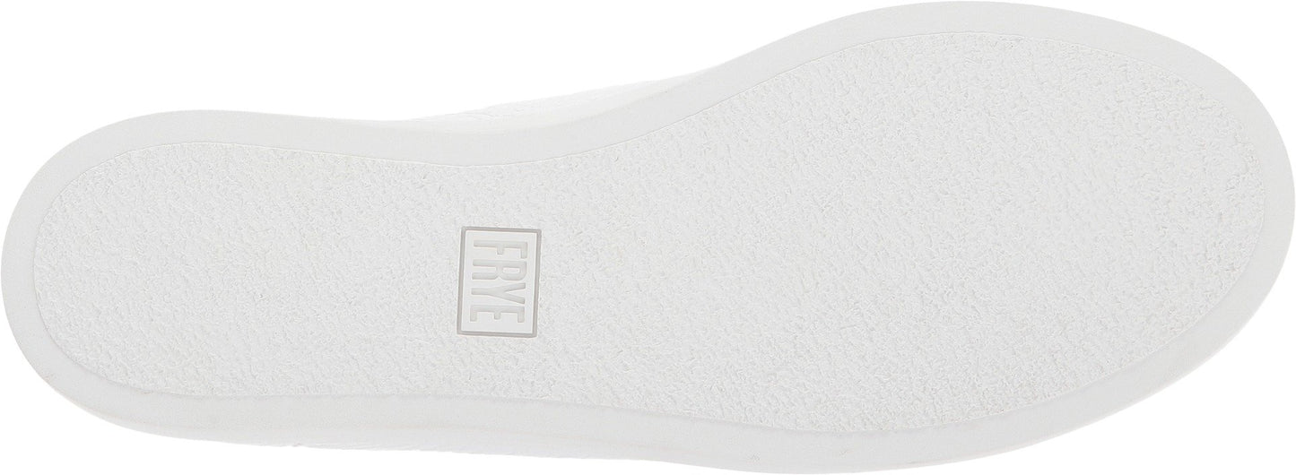 FRYE Women's Lena Zip Low Fashion Sneaker, White Tumbled Cow, 8.5 M US