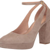 Cole Haan Women's Remi Platform Ankle Strap 100 mm Pump, Irish Coffee Suede, 8.5