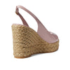 Stuart Weitzman Island Peep-Toe Espadrille Wedge Ballet/Natural 7 B