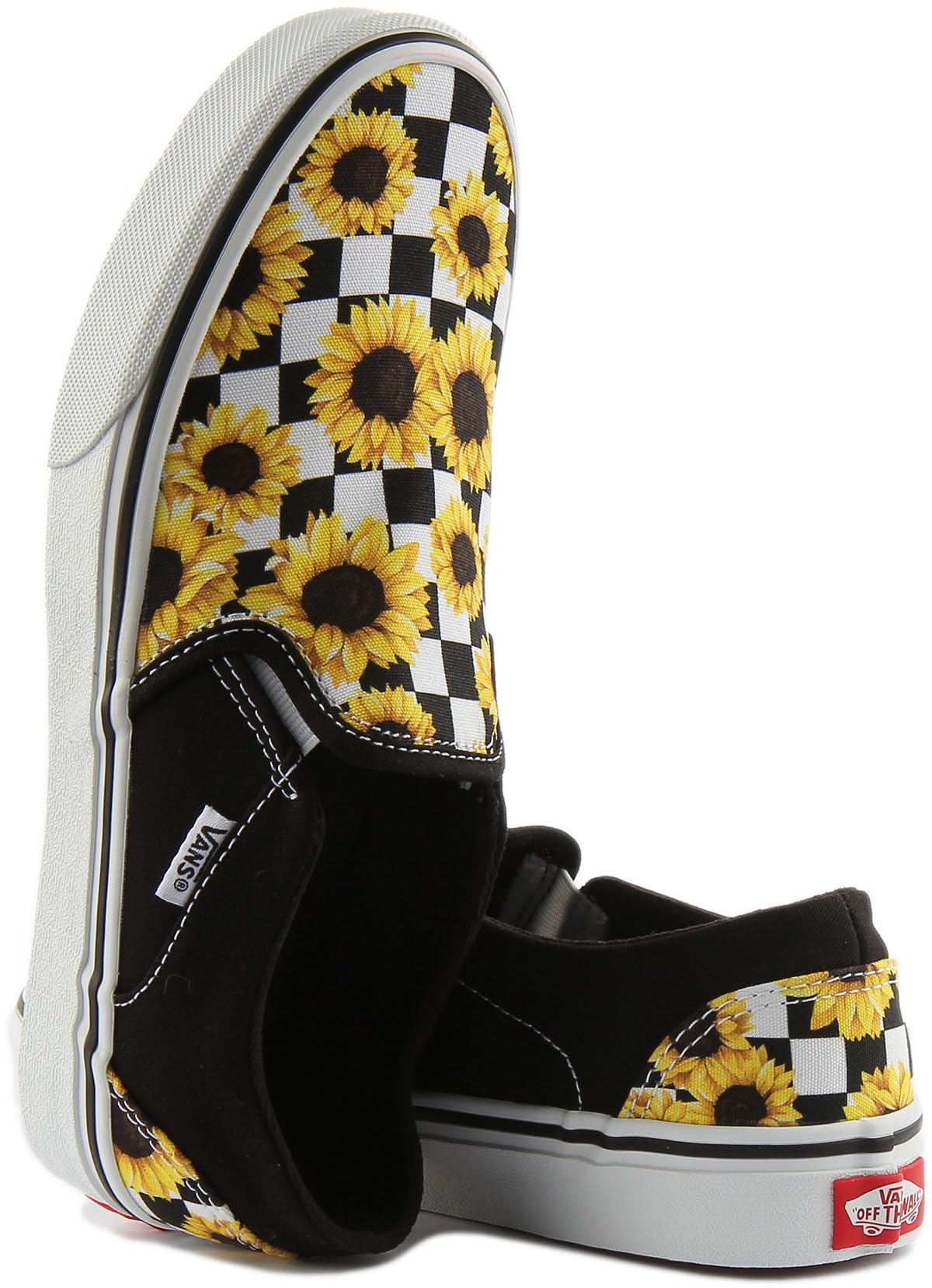 Vans Women's WM Asher Sneaker, Sunflower Checker Multi White, 6