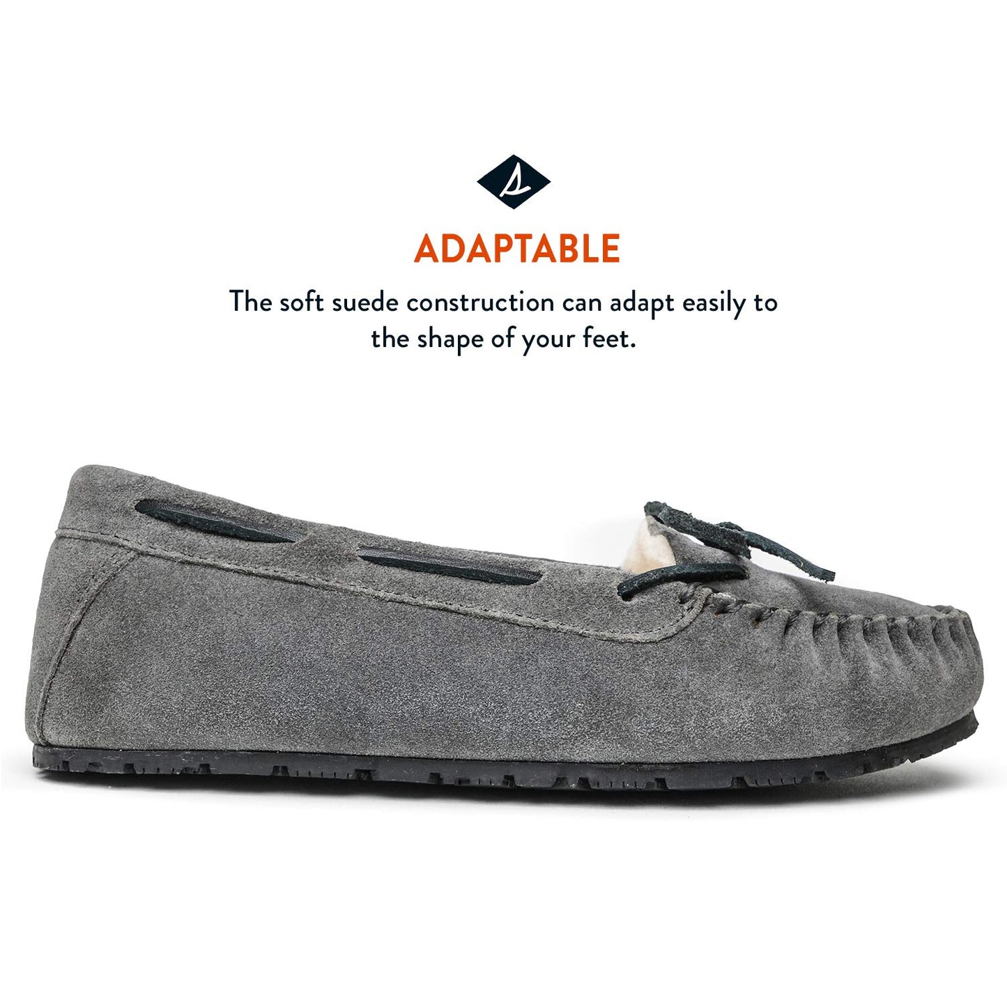 Sperry Women's Junior Trapper Lace-Up Slippers, Ash Grey, 9 M US