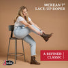 Justin Mckean 7" Lace-Up Roper Women's Western Boot, Durable Leather, Casual Style, Comfortable Footwear, Brown - 9.5 B