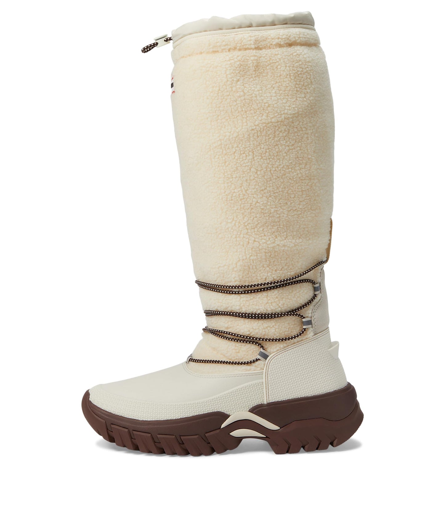 Hunter Wanderer Tall Sherpa Snow Boot White Willow/Brown Bolt 10 M