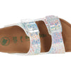Birkenstock Girl's Arizona Veg Flashy (Toddler/Little Kid/Big Kid) Hologram Silver Microfiber EU 27 (US 9-9.5 Toddler) Narrow