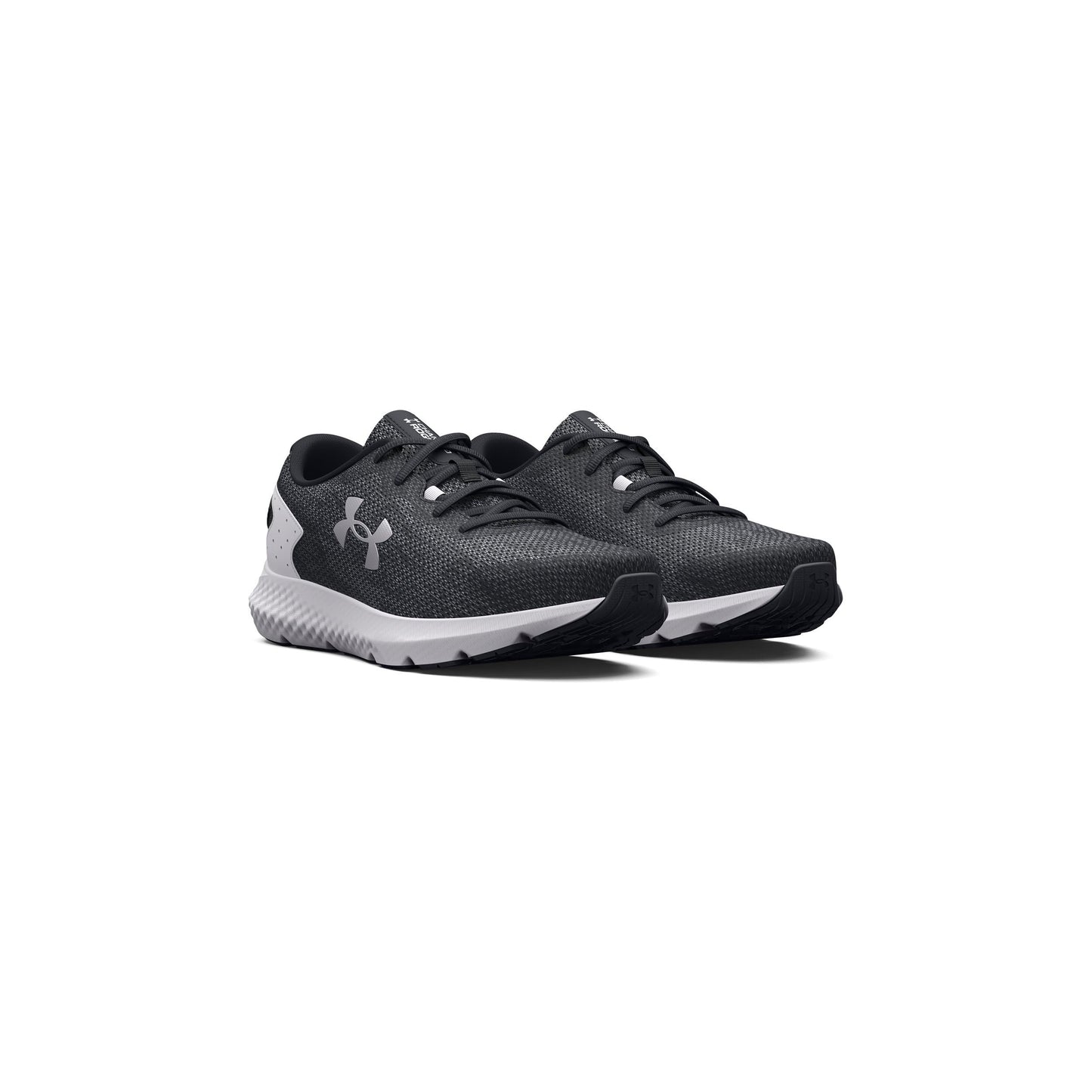 Under Armour Women's Charged Rogue 3 Knit, (001) Black/White/Iridescent, 10, US