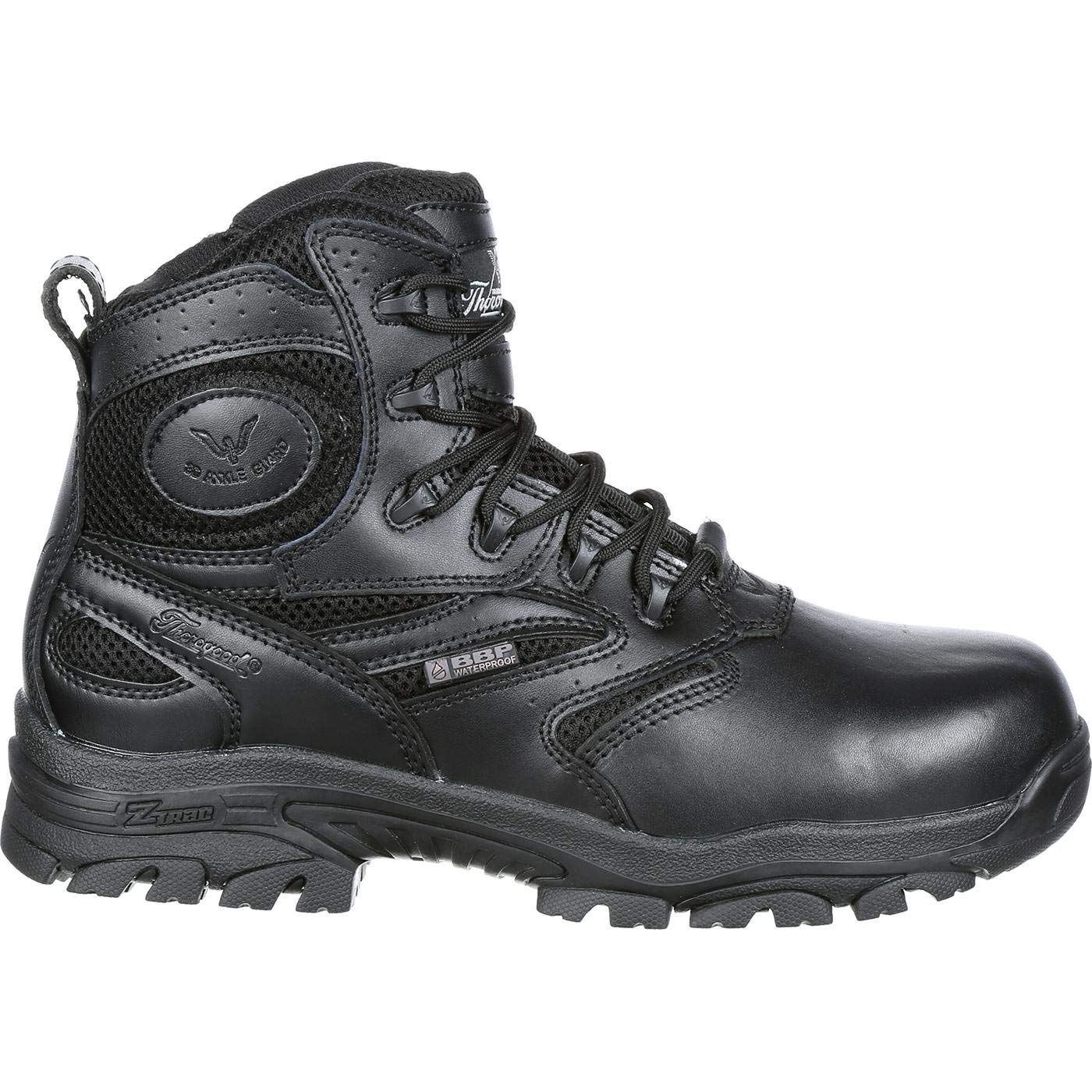 Thorogood 804-6190 Men's Deuce Series 6'' Waterproof Tactical Side-Zip Composite Safety Toe Shoe, Black - 6 W