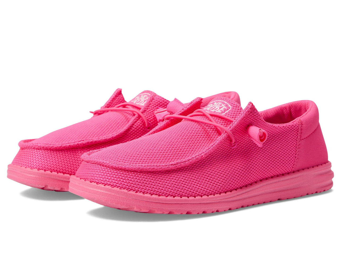 HEYDUDE Women's Wendy Funk Mono Wide, Electric Pink Size 9 | Lightweight Slip On with Cushioned Comfort and Easy On Design