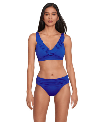 Lauren Ralph Lauren Beach Club Solids Wider Shirred Banded Hipster Sapphire 8
