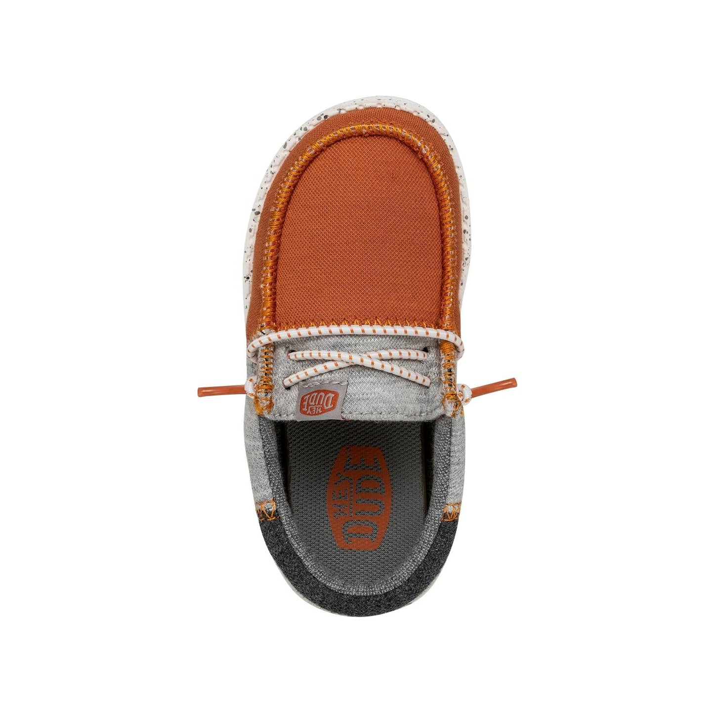 HEYDUDE Wally Youth Tri Varsity Orange Size J3 | Boy's Shoes | Boy's Slip On Loafers | Comfortable & Light-Weight