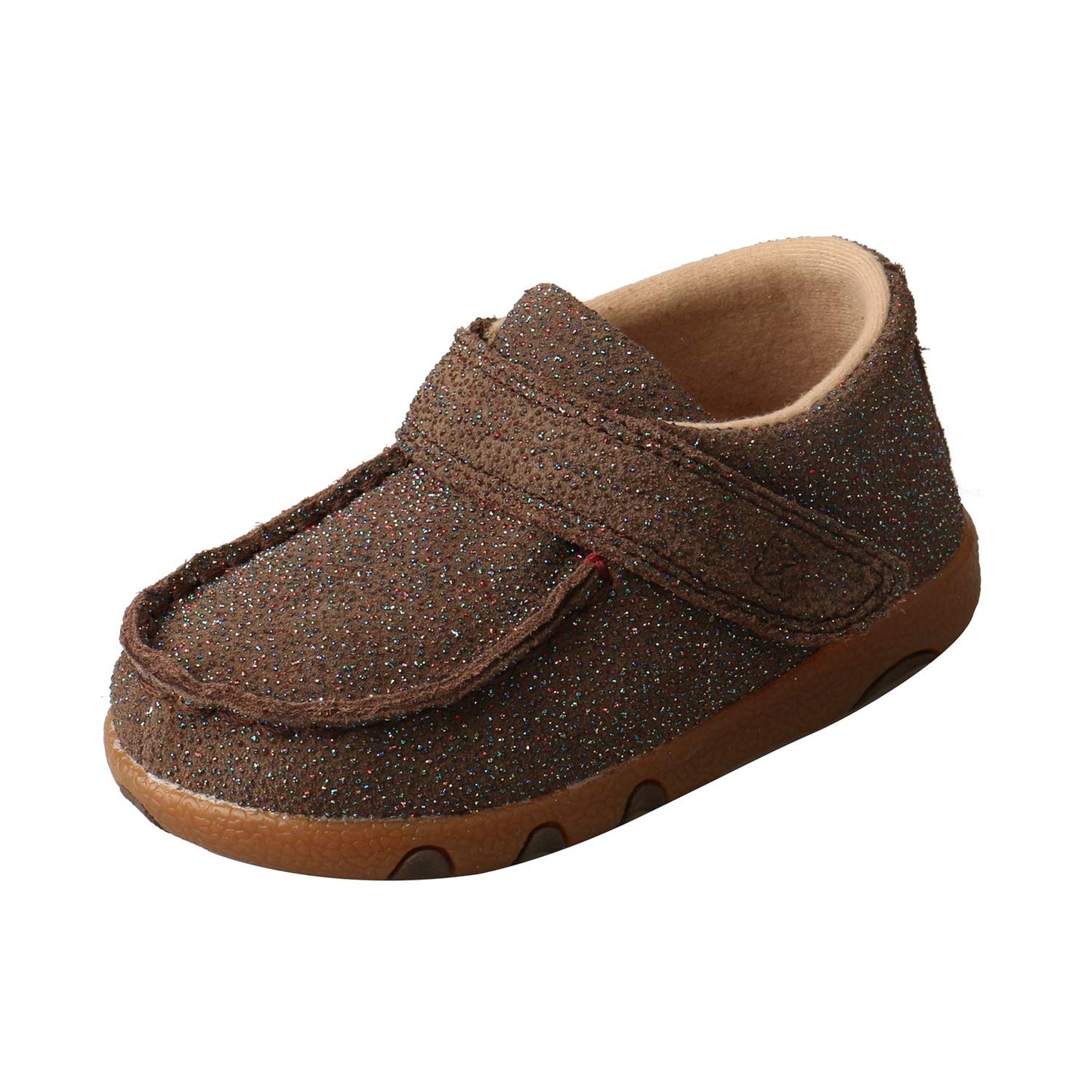 Twisted X Boys and Girls Infant Driving Moc Shoes, Chocolate Shimmer, Size 7