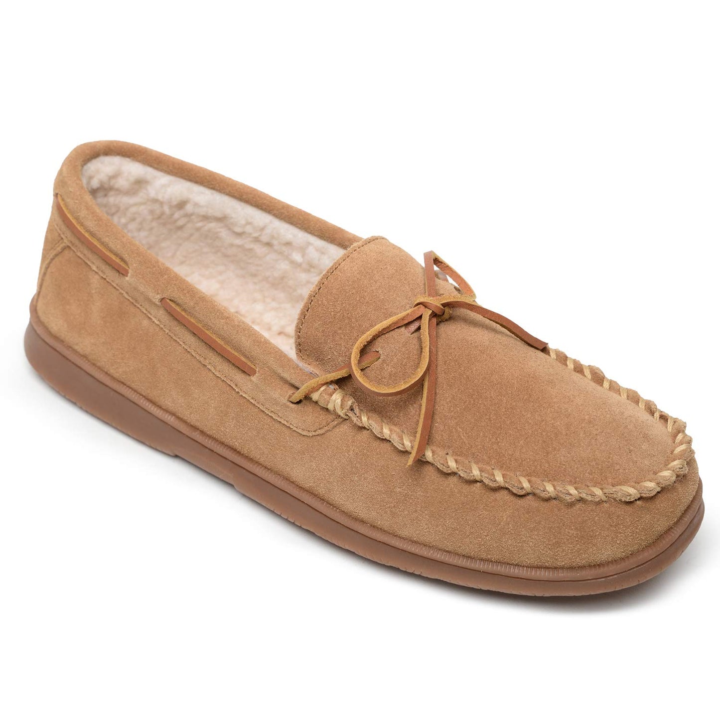 Sperry Men's Trapper Moccasin Slippers with Rawhide Leather Lacing, Cinnamon, 11 M US