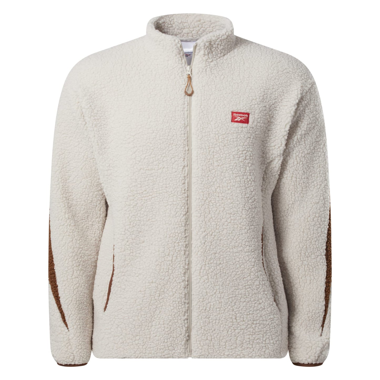 Reebok Unisex Outdoor Back Vector Sherpa Jacket, Stucco, M
