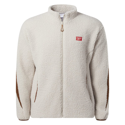 Reebok Unisex Outdoor Back Vector Sherpa Jacket, Stucco, M