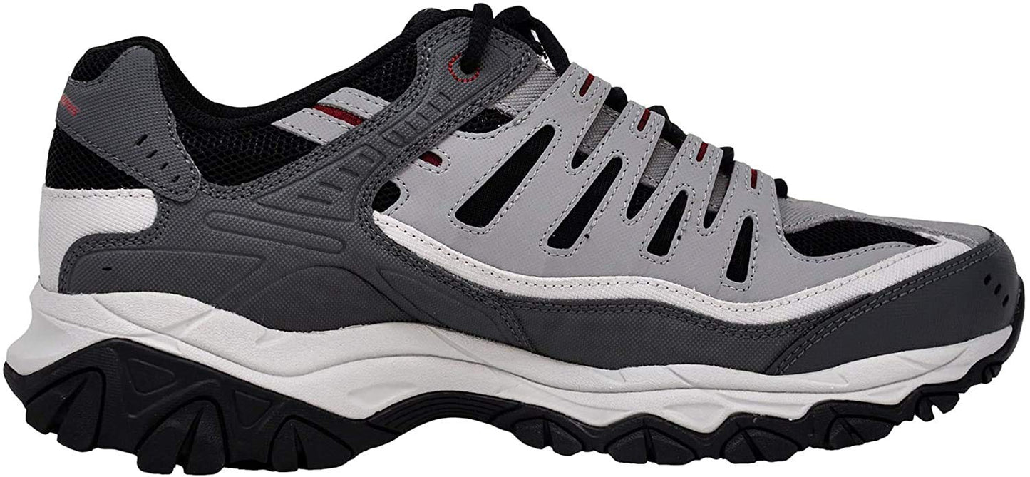Skechers Men's Afterburn Memory Fit Lace-up Sneaker, Charcoal/Red, 10 M US