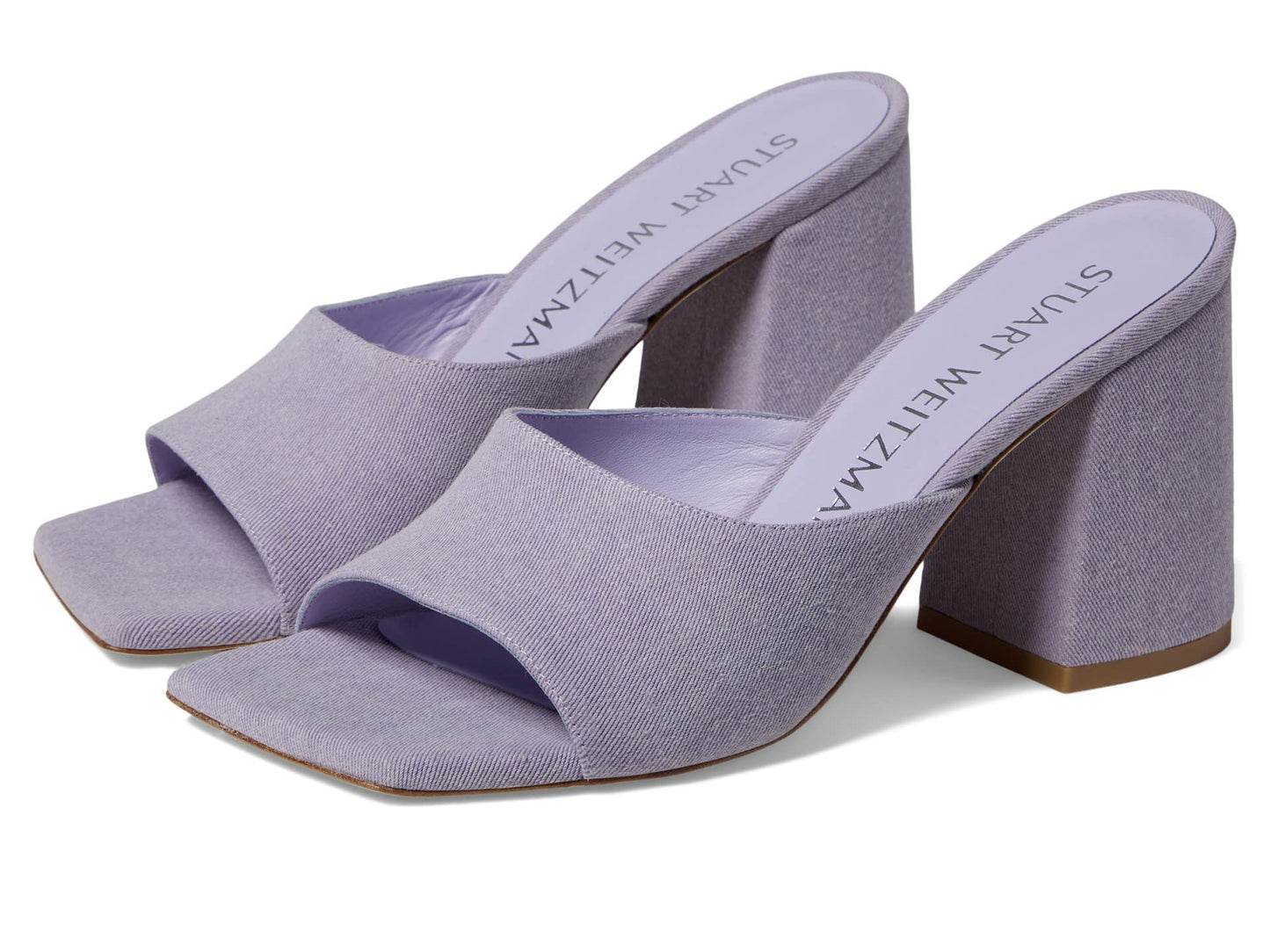 Stuart Weitzman Tia 85 Flareblock Slide Aster 7 B