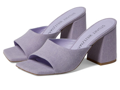 Stuart Weitzman Tia 85 Flareblock Slide Aster 7 B