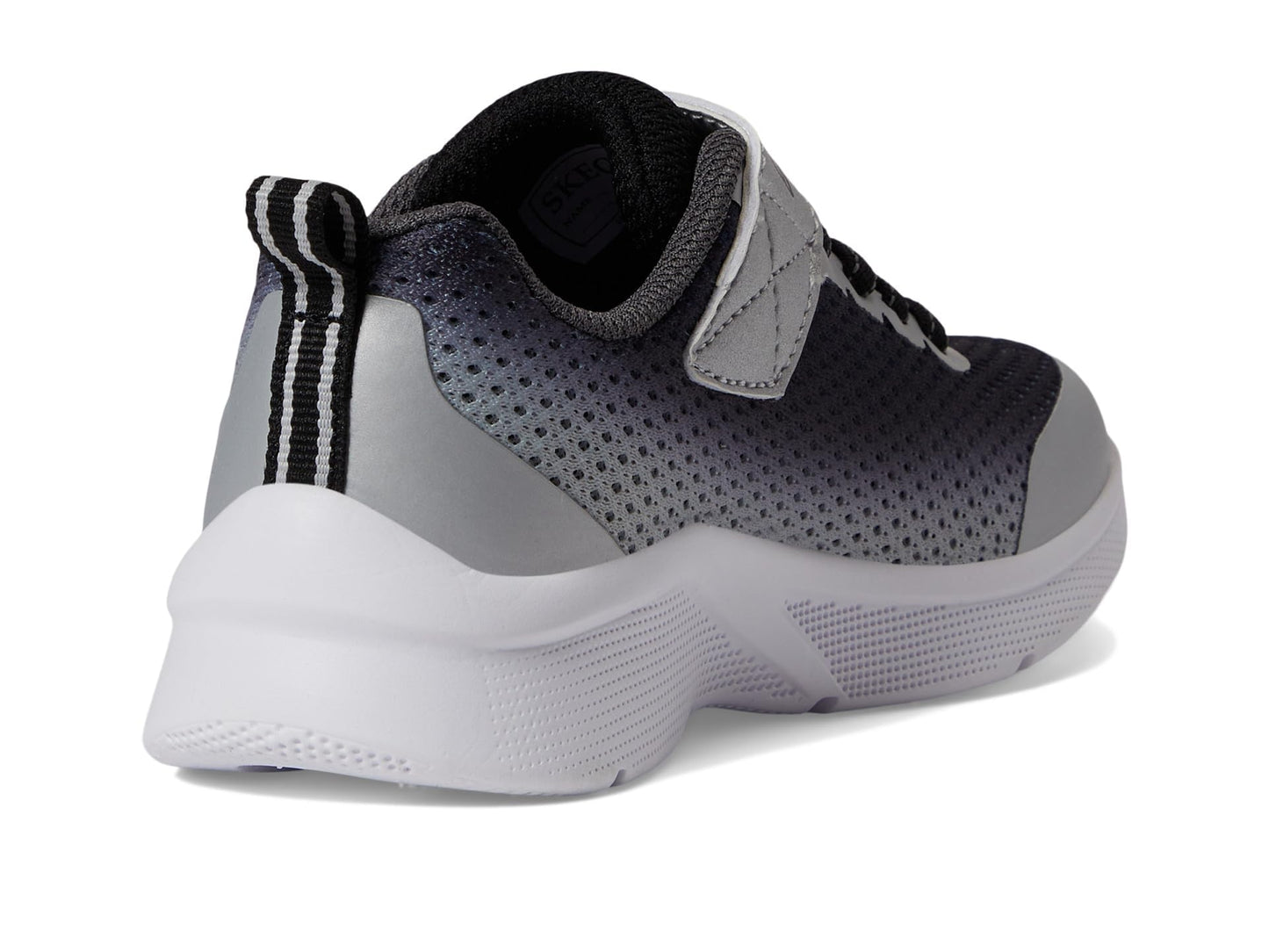 Skechers Kids Boys Microspec - Zorva Sneaker, Black/Silver, 4.5 Big Kid