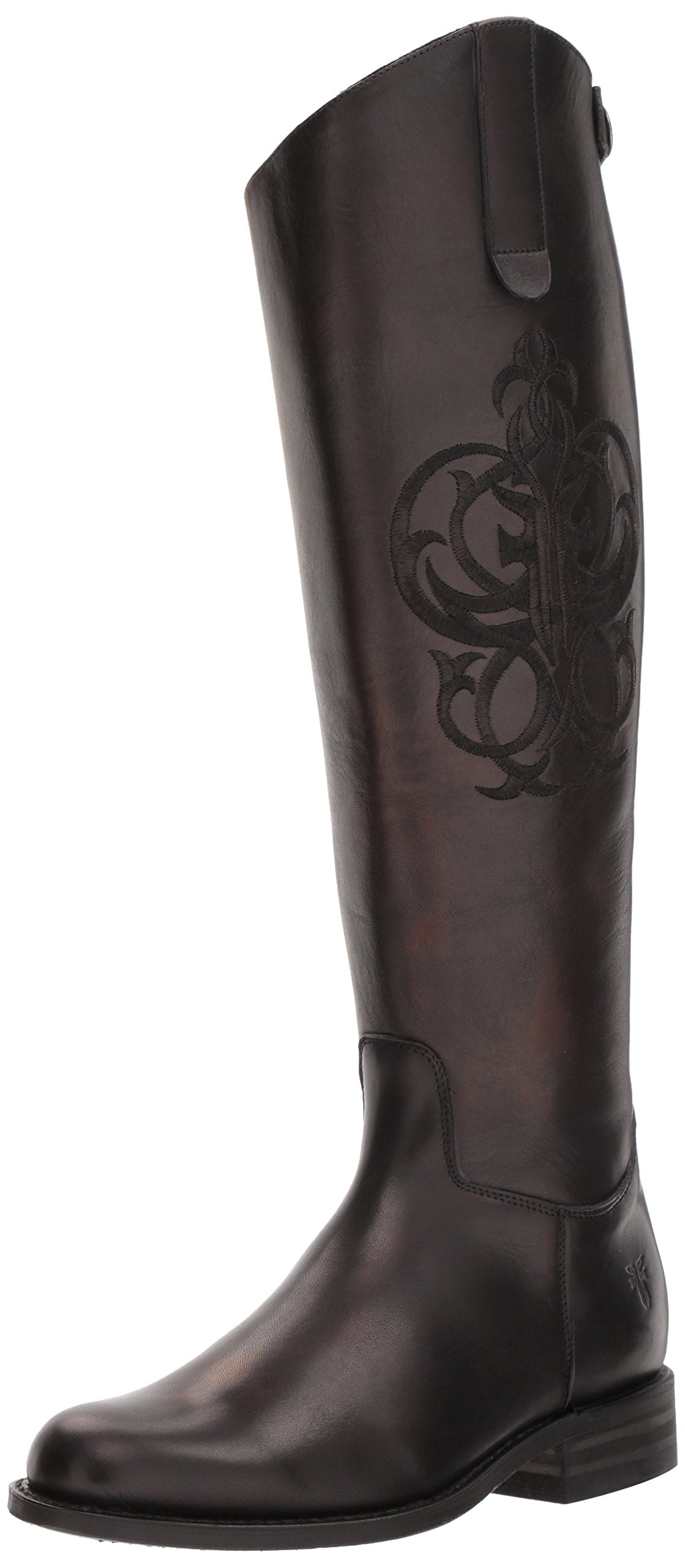 Frye Women's Riding Back Zip, Black Leather, 6 B - Medium