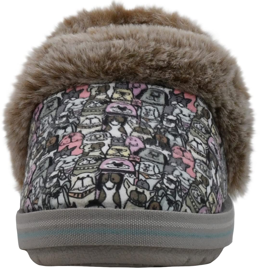 Skechers Women's Bobs Too Cozy- Snuggle Rovers Slipper Taupe/Multi 6