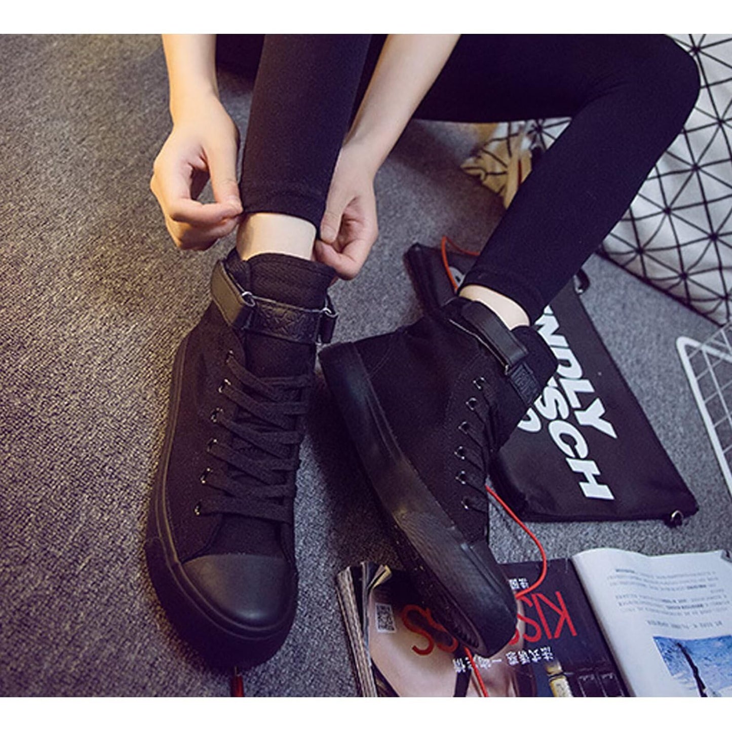 KPOP Mha Anime Shoes Merch Deku Bakugou Patterns Printing Sneakers Anime Cosplay High-Top Shoes